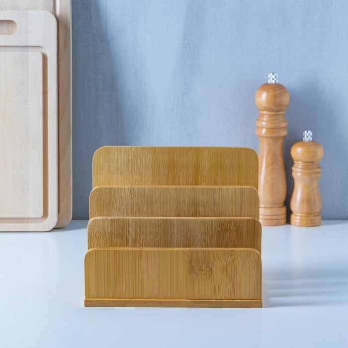 Подставка для разделочных досок и крышек Доляна, 18×10 см, 3 секции Подставка для разделочных досок и крышек Доляна, 18×10 см, 3 секции