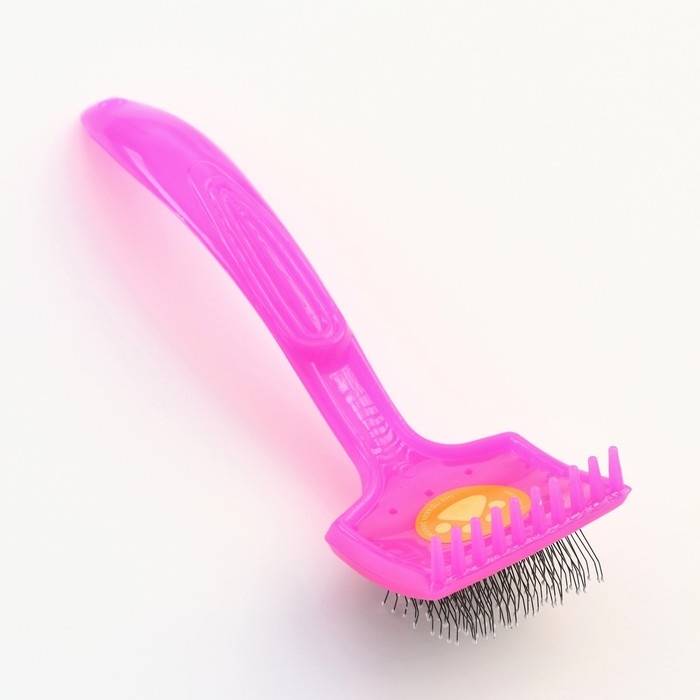 Щётка - пуходёрка малая мягкая с каплями, основание 44 х 44 мм, розовая Щётка - пуходёрка малая мягкая с каплями, основание 44 х 44 мм, розовая