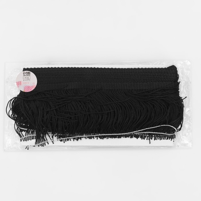 Тесьма декоративная «Бахрома», 10 см, 5 ± 0,5 м, цвет чёрный Тесьма декоративная «Бахрома», 10 см, 5 ± 0,5 м, цвет чёрный