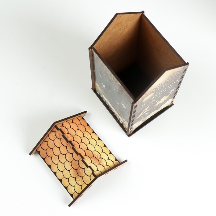 Новогодний чайный домик  Новогодний чайный домик "Дома. Черное золото" 20х10,5х9,5 см