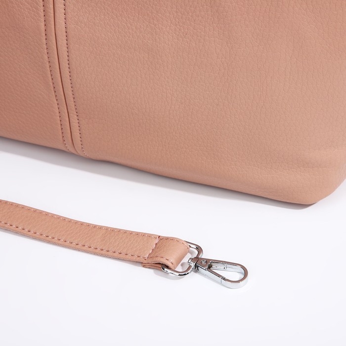 Сумка-тоут на молнии, 2 наружных кармана, цвет розовый