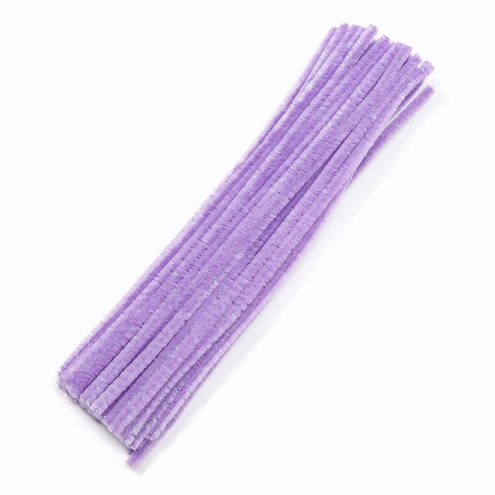 Проволока синельная набор 50 шт., фиолетового цвета, 30 см Проволока синельная набор 50 шт., фиолетового цвета, 30 см