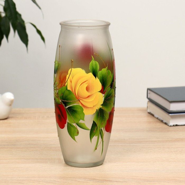 Ваза Ваза "Роза" на матовом стекле, d-7см 10х23 см