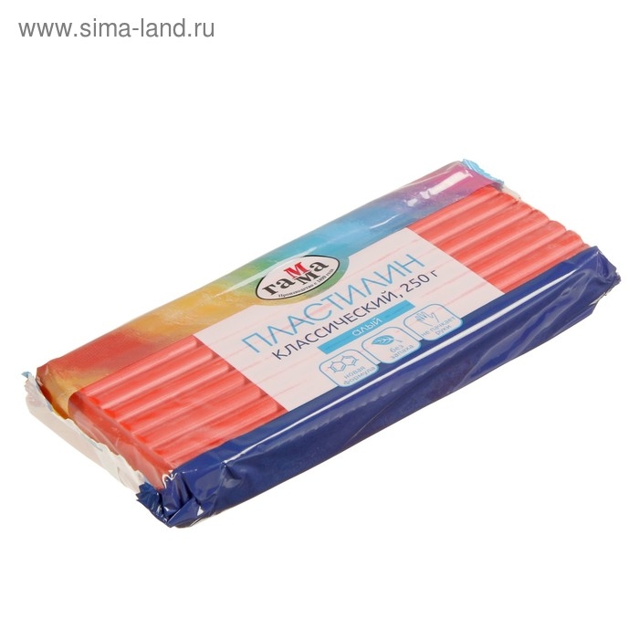 Пластилин 250 г, Пластилин 250 г, "Гамма" Классический, алый