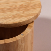 Органайзер для хранения «BAMBOO», с крышкой, раздвижной, d = 12 × 10,5 см, цвет коричневый