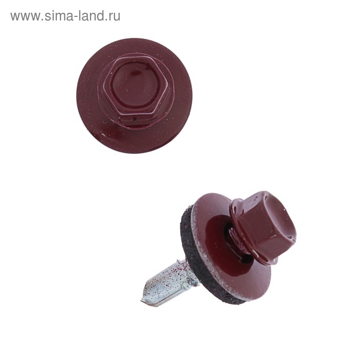 Саморезы кровельные 5.5х19 RAL3005, красный, 300 шт. Саморезы кровельные 5.5х19 RAL3005, красный, 300 шт.