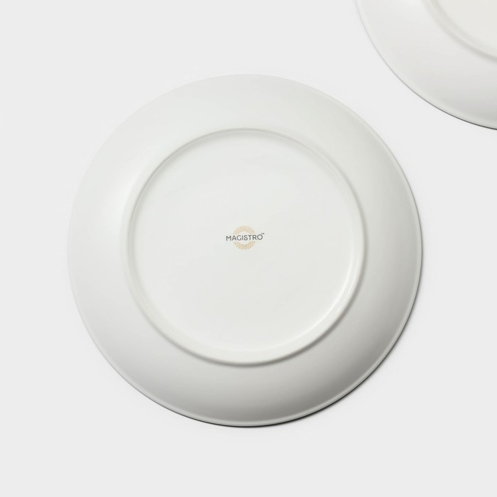Набор тарелок десертных фарфоровых Magistro Hypnose, 20,5×2,5 см, 2 шт Набор тарелок десертных фарфоровых Magistro Hypnose, 20,5×2,5 см, 2 шт