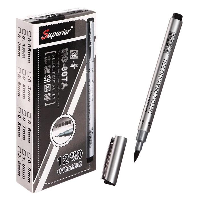 Маркер профессиональный линер черный, тонкая линия, 0.2 мм Маркер профессиональный линер черный, тонкая линия, 0.2 мм