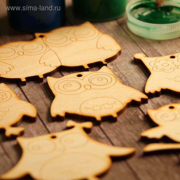 Набор заготовок для творчества «Совушки», 6 шт Набор заготовок для творчества «Совушки», 6 шт