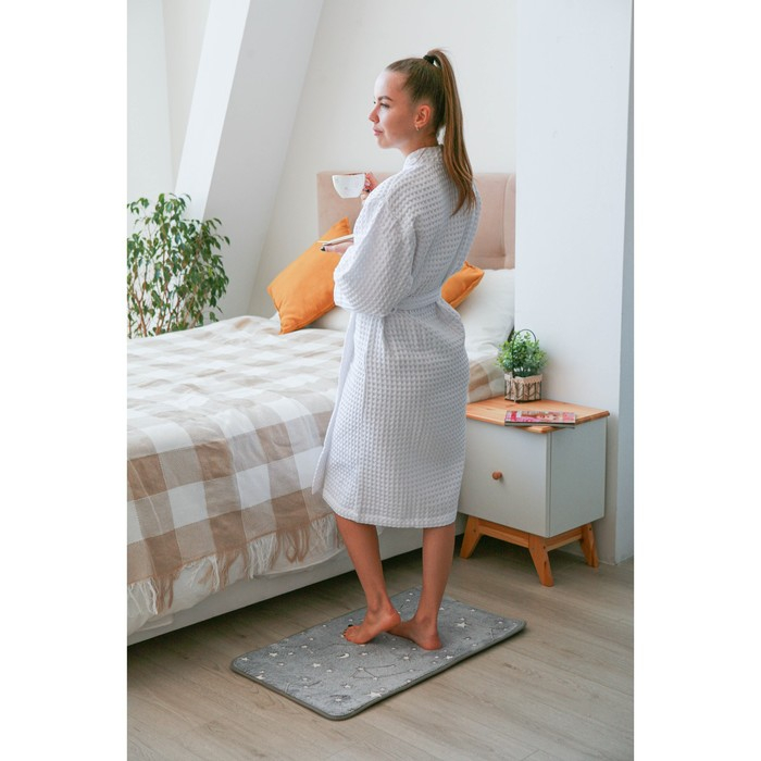 Коврик для ванной и туалета Доляна &laquo;Светящиеся звёзды&raquo;, 50&times;80 см, цвет серый, рисунок МИКС