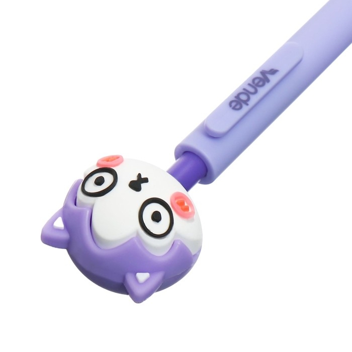 Ручка-прикол гелевая "Кошка", синие чернила, фиолетовая