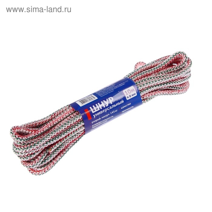 Шнур универсальный с сердечником ПП, d=8 мм, 10 м, цвет МИКС Шнур универсальный с сердечником ПП, d=8 мм, 10 м, цвет МИКС