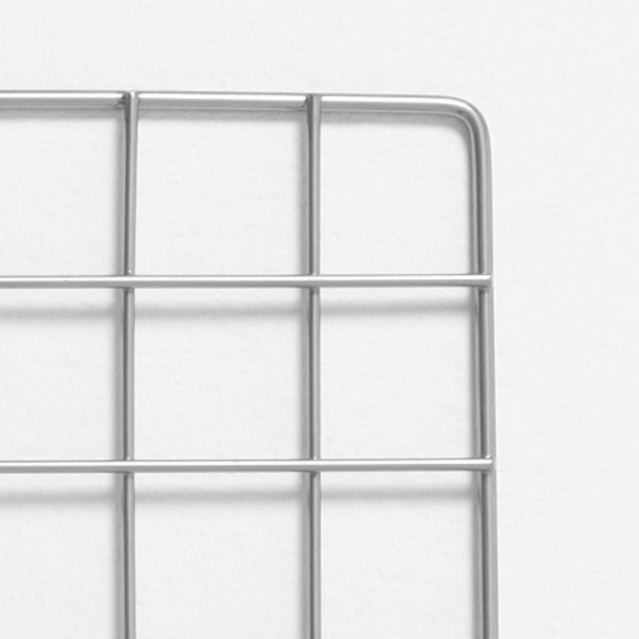 Сетка торговая 60×60см, окантовка 5 мм, пруток-3,5 мм, цвет хром (порошковое покрытие) Сетка торговая 60×60см, окантовка 5 мм, пруток-3,5 мм, цвет хром (порошковое покрытие)