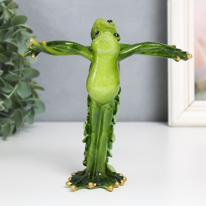 Сувенир полистоун  Сувенир полистоун "Лягушки-гармония" 5х14,5х13 см