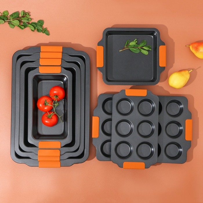 Противень для выпечки Magistro French Bakery, 41,5×26,5×5 см, антипригарное покрытие Противень для выпечки Magistro French Bakery, 41,5×26,5×5 см, антипригарное покрытие