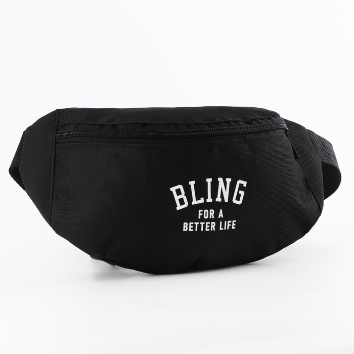 Сумка поясная Bling for a better life, 32х8х15 см, отдел на молнии, наружный карман, белый Сумка поясная Bling for a better life, 32х8х15 см, отдел на молнии, наружный карман, белый