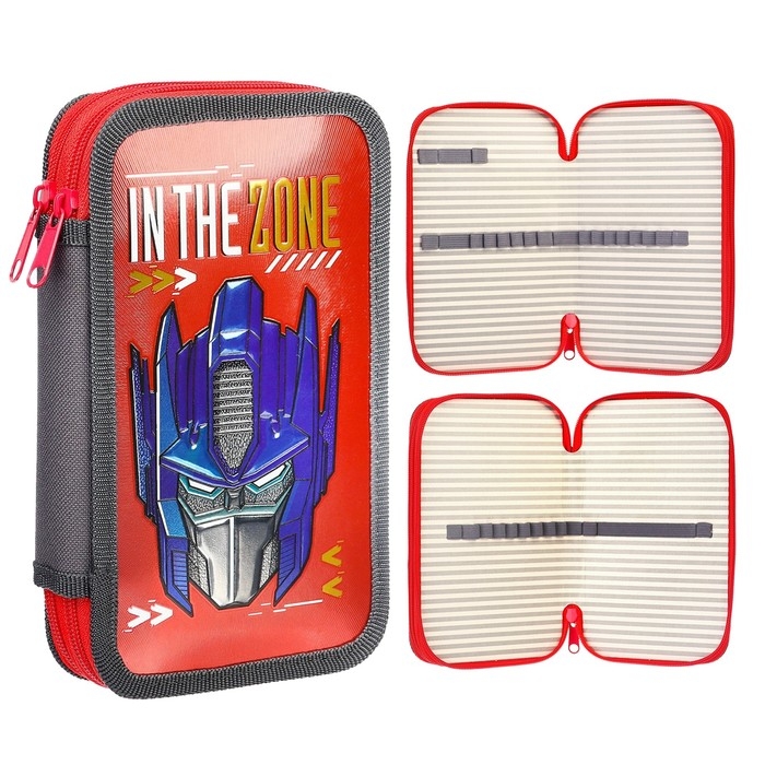 Пенал каркасный с эффектом металлик, 2 секции, 125х205х40 мм, ламинированный картон, Трансформеры Пенал каркасный с эффектом металлик, 2 секции, 125х205х40 мм, ламинированный картон, Трансформеры