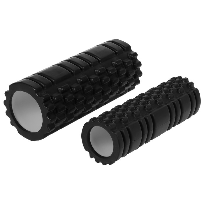 Набор массажных роликов 2 в 1 Sangh, 33х13 см и 30х9 см, цвет чёрный Набор массажных роликов 2 в 1 Sangh, 33х13 см и 30х9 см, цвет чёрный