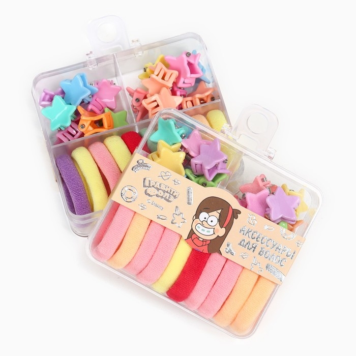 Набор подарочный, резинка для волос 10 шт, заколка крабик 12 шт, Гравити Фолз Набор подарочный, резинка для волос 10 шт, заколка крабик 12 шт, Гравити Фолз