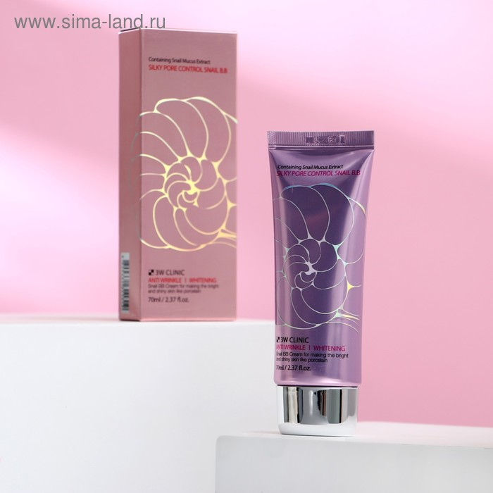 BB-крем с улиточным муцином 3W CLINIC Silky Pore Control Snail BB Cream, 70 мл BB-крем с улиточным муцином 3W CLINIC Silky Pore Control Snail BB Cream, 70 мл