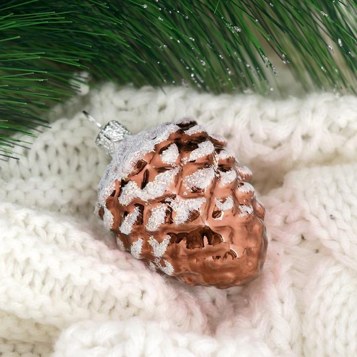 Ёлочная игрушка Ёлочная игрушка "Шишка кедровая"-2, h-5,2 см, микс