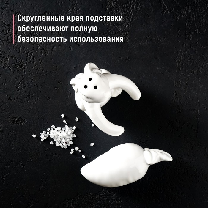 Набор для специй Доляна «Зайка», 2 предмета: солонка 50 мл, перечница 40 мл, цвет белый Набор для специй Доляна «Зайка», 2 предмета: солонка 50 мл, перечница 40 мл, цвет белый