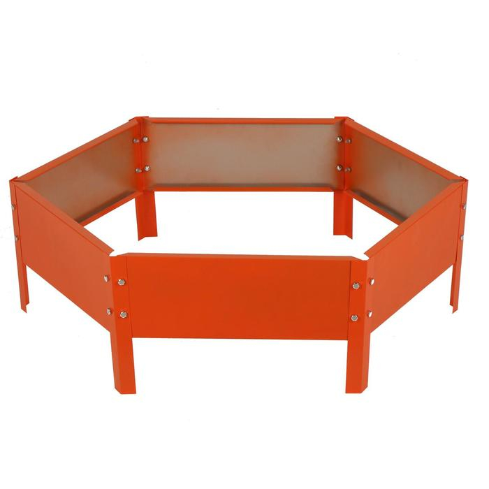 Клумба оцинкованная, d = 80 см, h = 15 см, оранжевая, Greengo Клумба оцинкованная, d = 80 см, h = 15 см, оранжевая, Greengo