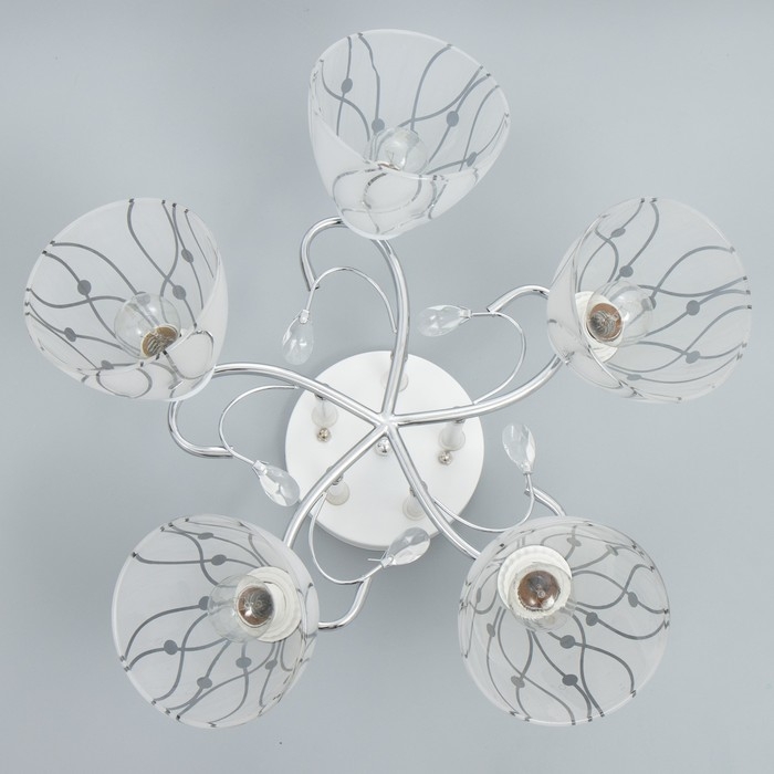 Люстра Люстра "Авиталь" 5хЕ27 40Вт бело-хромовый 58х58х27 см BayerLux