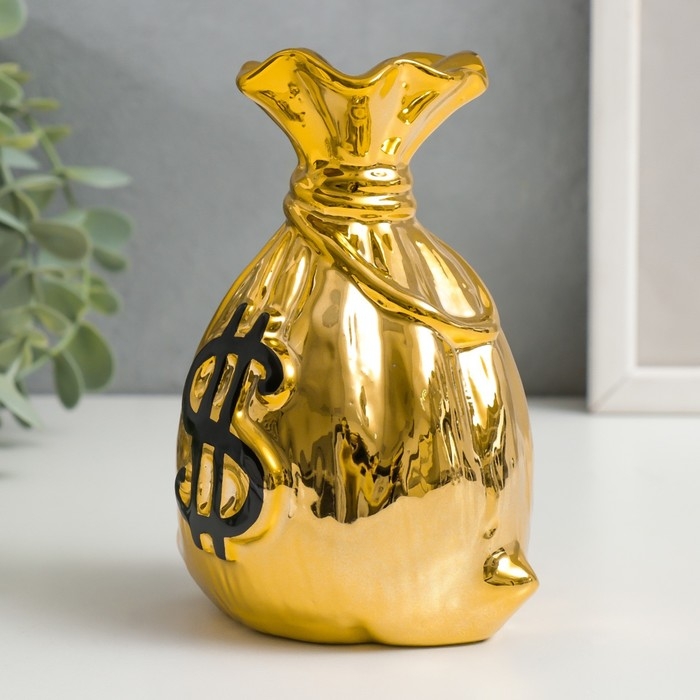 Копилка керамика "Мешок с долларом" МИКС 12х10х6,5 см