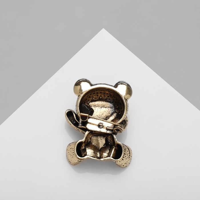 Брошь «Мишка», цвет чернёного золота Брошь «Мишка», цвет чернёного золота