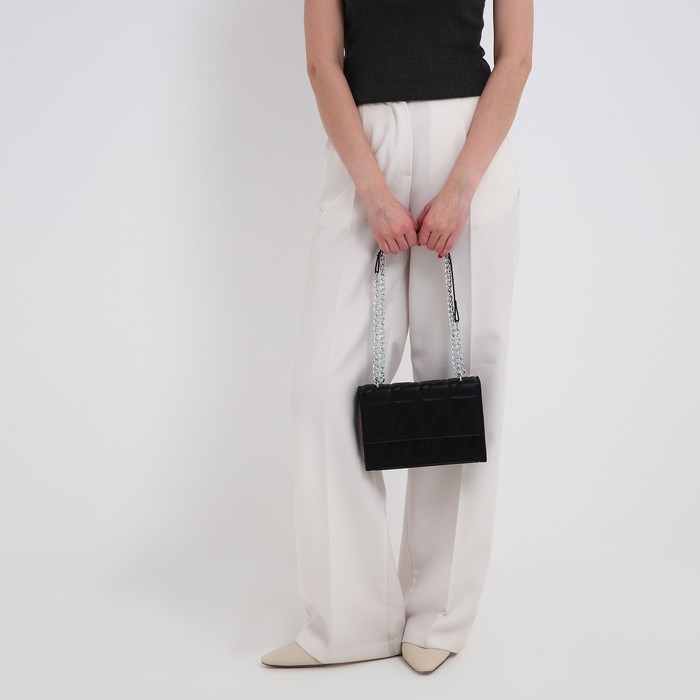 Сумка женская на клапане, 22х15х6 см, цвет чёрный Сумка женская на клапане, 22х15х6 см, цвет чёрный