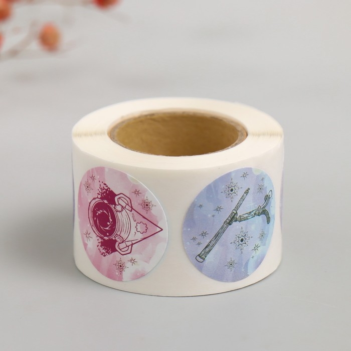 Наклейка бумага Наклейка бумага "Космос" d=2,5 см 252 шт в рулоне