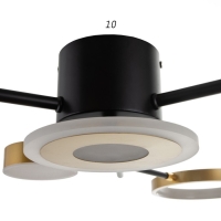 Люстра с ПДУ 2300/7GD LED 150Вт 3000-6000К золото 75х75х9 см BayerLux