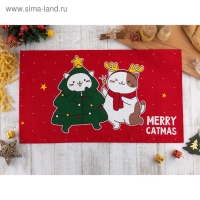 Полотенце "Доляна" Merry catmas 35х60 см,100% хлопок 160 г/м2