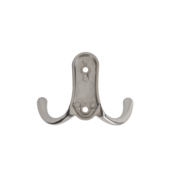 Крючок мебельный ТУНДРА TKD024 LIGHT, двухрожковый, хром Крючок мебельный ТУНДРА TKD024 LIGHT, двухрожковый, хром