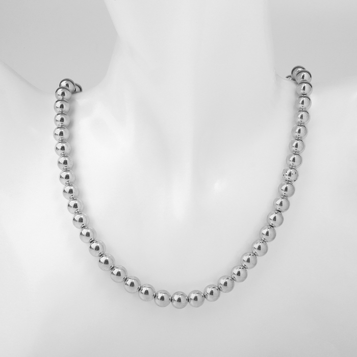 Колье с жемчугом «Олимпия» окружение, цвет серебро, 45см