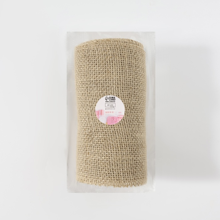 Ткань из джута, натуральная, 15 см, 4,5 ± 0,5 м, цвет бежевый Ткань из джута, натуральная, 15 см, 4,5 ± 0,5 м, цвет бежевый