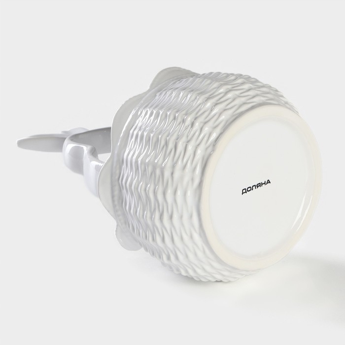 Конфетница Доляна «Зайка», 13,3×21,5 см, цвет белый