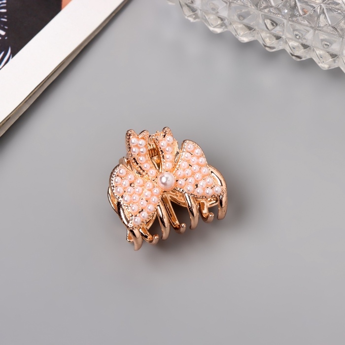 Краб для волос Краб для волос "Лилиан" бант объём, 2.5 см, золото