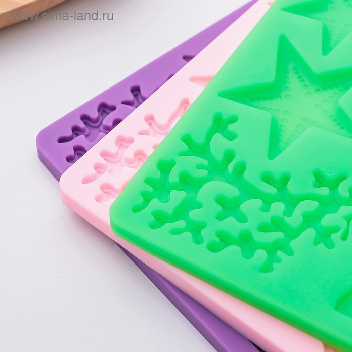 Молд Доляна «Морской узор», силикон, 19×12 см, цвет МИКС Молд Доляна «Морской узор», силикон, 19×12 см, цвет МИКС