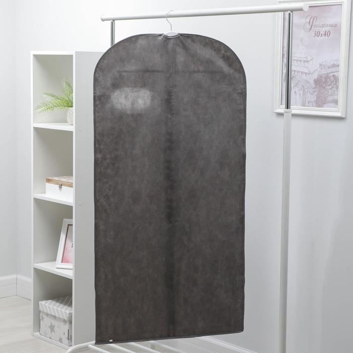Чехол для одежды с окном, 60×120 см, спанбонд, цвет серый Чехол для одежды с окном, 60×120 см, спанбонд, цвет серый