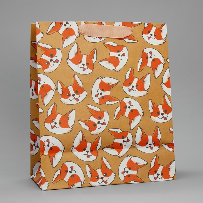 Пакет подарочный крафтовый вертикальный, упаковка, «Пёсик», ML 23 х 27 х 11.5 см Пакет подарочный крафтовый вертикальный, упаковка, «Пёсик», ML 23 х 27 х 11.5 см