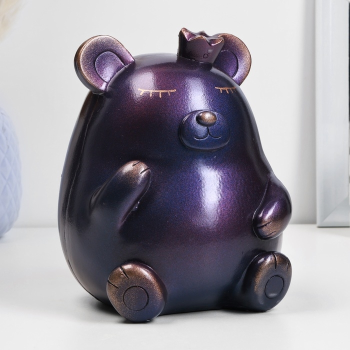 Копилка Копилка "Медведь с короной" синий космос, 17см