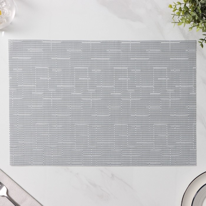 Салфетки сервировочные на стол Доляна «Шер», 4 шт, 30×45 см, цвет серый