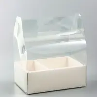 Коробка с PVC для цветов и десертов 26&times;18&times;30 см, белый