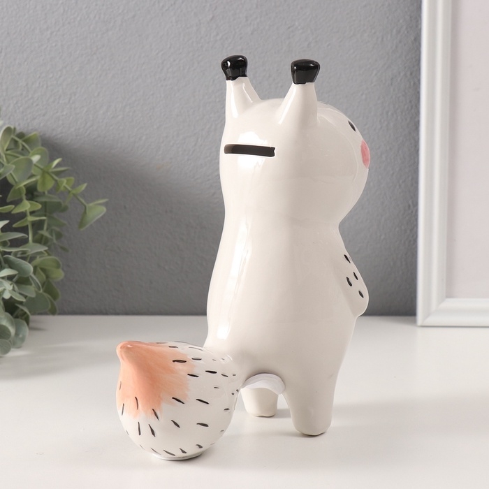 Копилка керамика  Копилка керамика "Белая белочка" 17,2х7,8х19,5 см