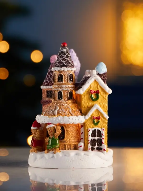 Фигура светодиодная  Фигура светодиодная "Пряничный замок" 10х7 см, 4 LED, LR41x3 (в компл), Т/БЕЛЫЙ