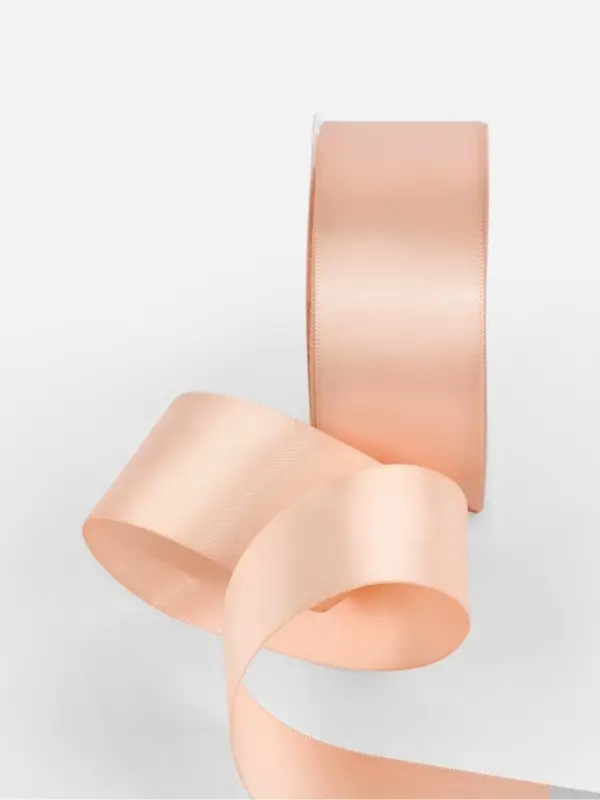 Лента атласная TEIRA, двухсторонняя, 38 мм, 25&plusmn;1 м, бежевая №0714