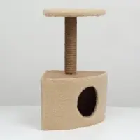 Домик для животных угловой, 35&times;35&times;64 см, джут, бежевый