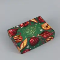 Коробка подарочная складная &laquo;Новогодние шары&raquo;, 21&times;15&times;5 см